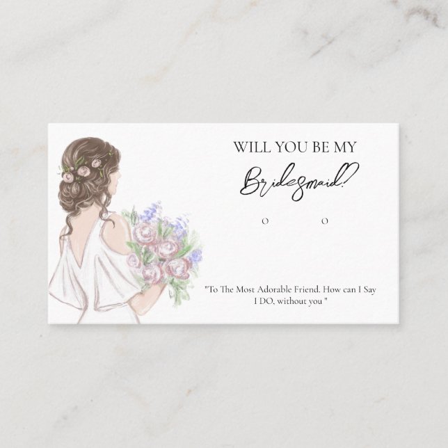 Wedding Bride Bridesmaid Earring Display Card (Front)