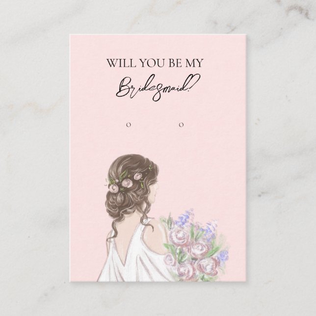 Wedding Bride Bridesmaid Earring Display Card (Front)