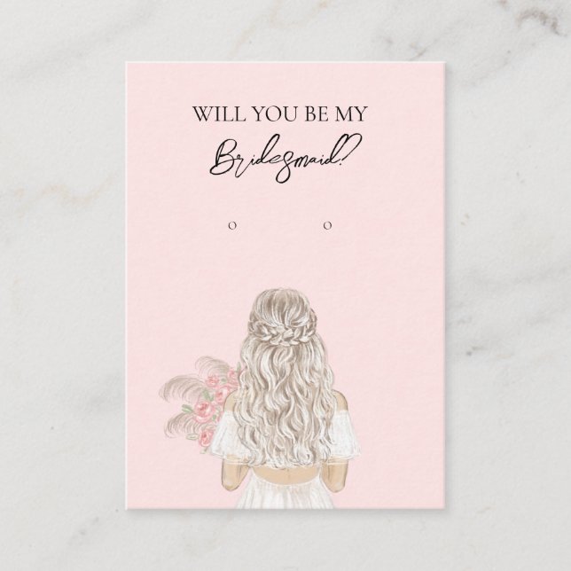 Wedding Bride Bridesmaid Earring Display Card (Front)