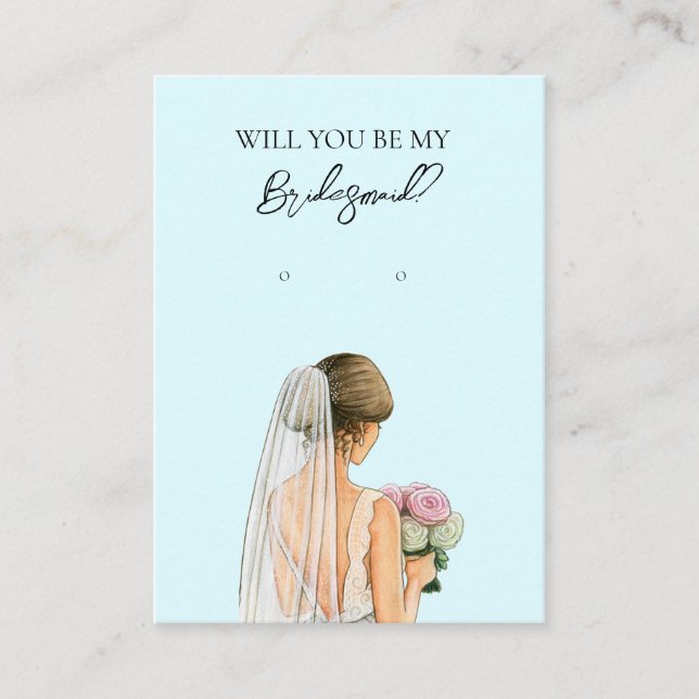 Wedding Bride Bridesmaid Earring Display Card (Front)