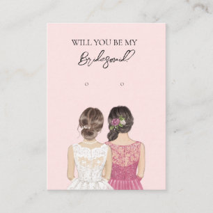 Wedding Bride Bridesmaid Earring Display Card
