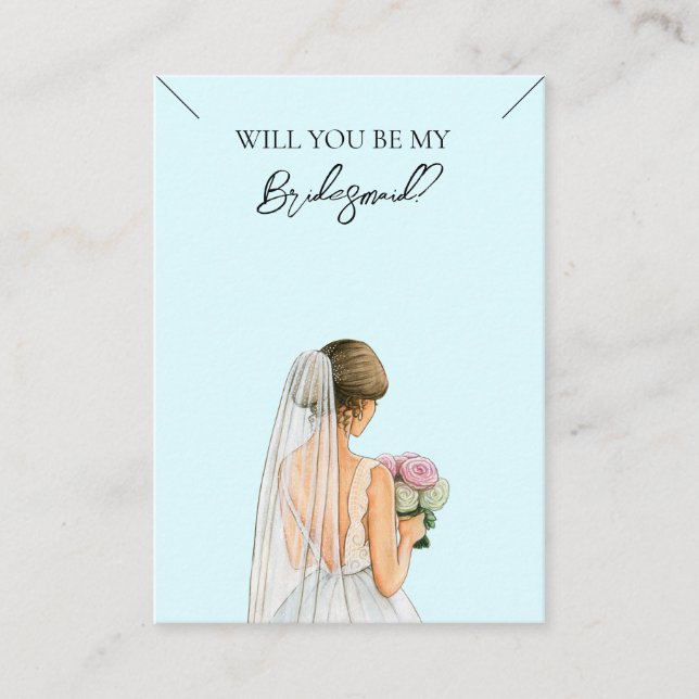 Wedding Bride Bridesmaid Necklace Display Card (Front)