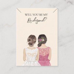 Wedding Bride Bridesmaid Necklace Display Card