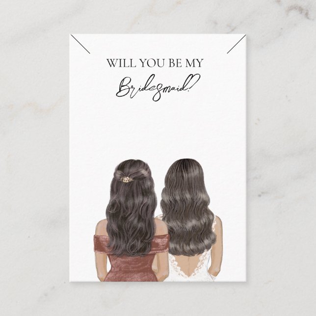 Wedding Bride Bridesmaid Necklace Display Card (Front)