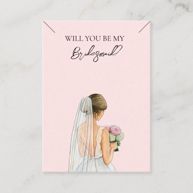 Wedding Bride Bridesmaid Necklace Display Card (Front)