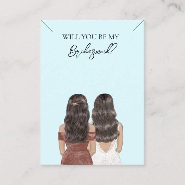 Wedding Bride Bridesmaid Necklace Display Card (Front)