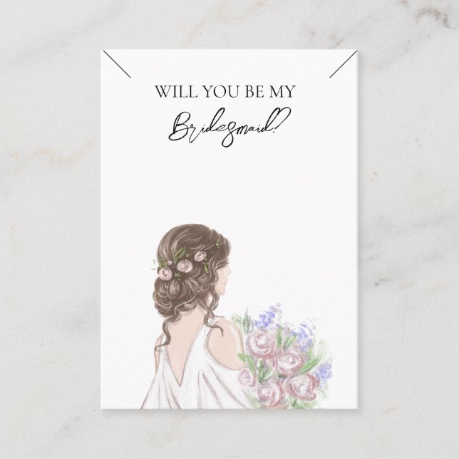 Wedding Bride Bridesmaid Necklace Display Card (Front)