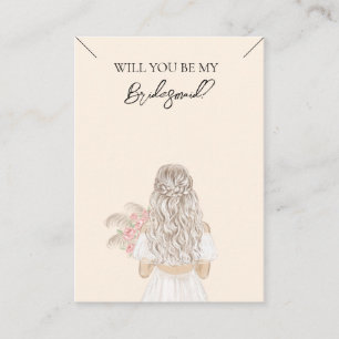 Wedding Bride Bridesmaid Necklace Display Card