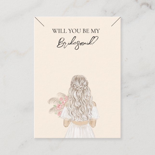 Wedding Bride Bridesmaid Necklace Display Card (Front)