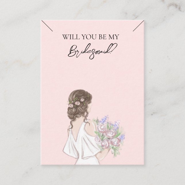 Wedding Bride Bridesmaid Necklace Display Card (Front)