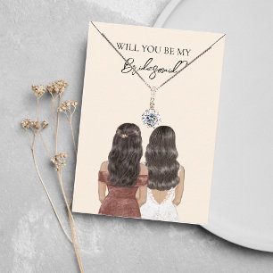 Wedding Bride Bridesmaid Necklace Display Card