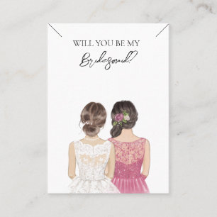 Wedding Bride Bridesmaid Necklace Display Card