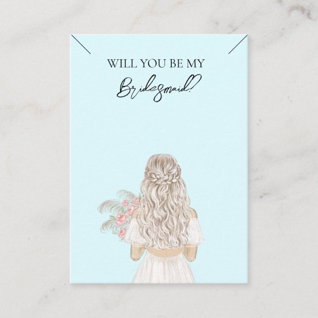 Wedding Bride Bridesmaid Necklace Display Card (Front)