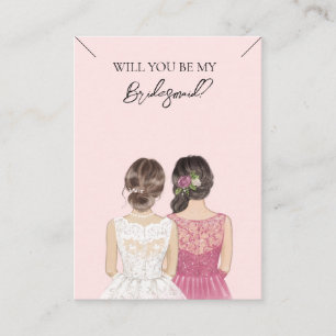 Wedding Bride Bridesmaid Necklace Display Card