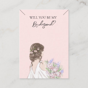 Wedding Bride Bridesmaid Necklace Display Card