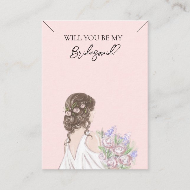 Wedding Bride Bridesmaid Necklace Display Card (Front)