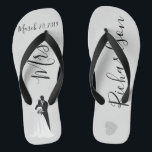 Wedding Bride Flip Flops Personalised Date Name<br><div class="desc">This design was created through digital art. It may be personalised by clicking the customise button and changing the colour, adding a name, initials or your favourite words. Contact me at colorflowcreations@gmail.com if you with to have this design on another product. Purchase my original abstract acrylic painting for sale at...</div>