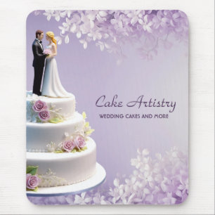 Wedding Bride & Groom Cake Bakery Business Mouse Pad