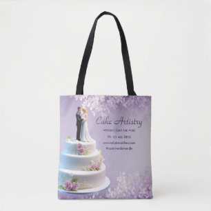 Wedding Bride & Groom Cake Bakery Business Tote Bag