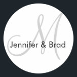 Wedding Bride Groom Grey Black Monogram Sticker<br><div class="desc">Customisable with your names,  monogram and 100s of colours to choose from. by Elke Clarke©2009. More designs available at WhiteWhimsicialWeddings.blogspot.com</div>