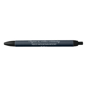 Wedding Bride Groom Guest Gift Navy Blue Black Ink Pen