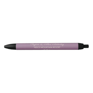 Wedding Bride Groom Guest Gift Purple Black Ink Pen