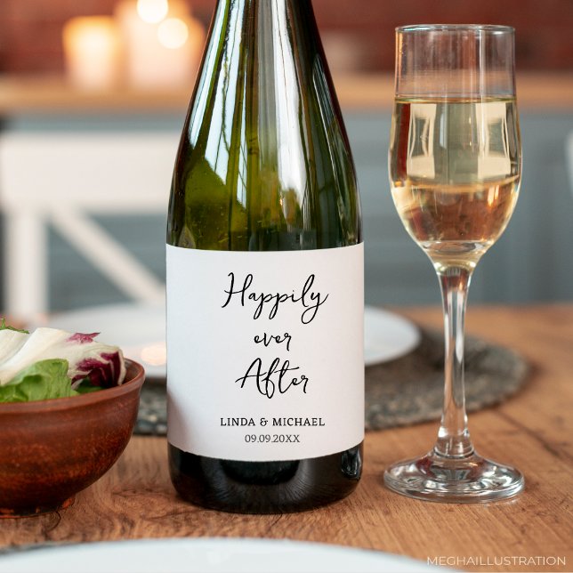 wedding, bride groom, happily ever after, wine label (Creator Uploaded)