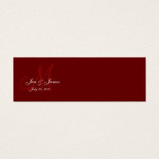 Wedding Bride Groom Monogram Wine Profile Card