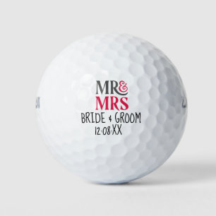 Wedding Bride & Groom Mr & Mrs Golf Balls