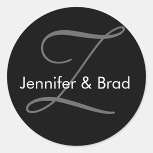Wedding Bride Groom Names Monogram Sticker