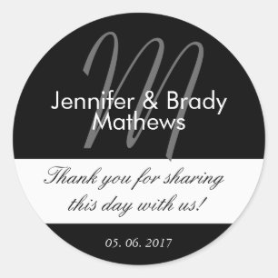 Wedding Bride & Groom Thank You Favour Sticker