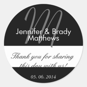 Wedding Bride & Groom Thank You Favour Stickers