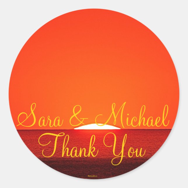 Wedding Bride Groom Thank You Label (Front)