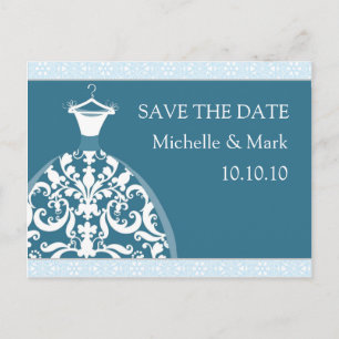 Wedding Bride Save The Date harmony blue card