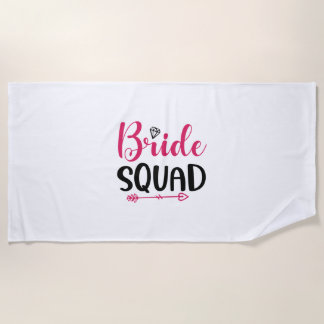 Wedding Bride Squad Beach Towel