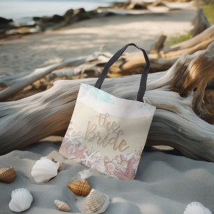 Wedding Bride Summer Sea Beach Starfish Sea shells Tote Bag