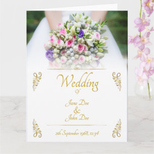 Wedding - bride with colorful wedding bouquet card