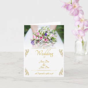 Wedding - bride with colourful wedding bouquet card