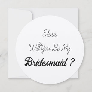 Wedding Bridesmaid 2024 Simple Proposal Silver Invitation
