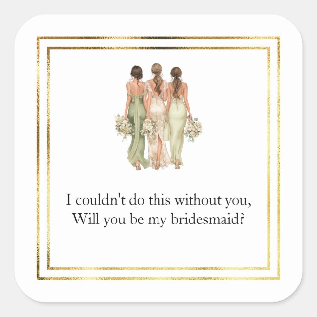 Wedding Bridesmaid Gift Stickers (Front)