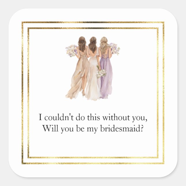 Wedding Bridesmaid Gift Stickers (Front)
