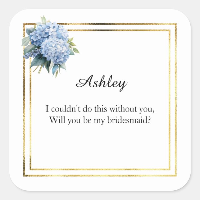 Wedding Bridesmaid Gift Stickers (Front)