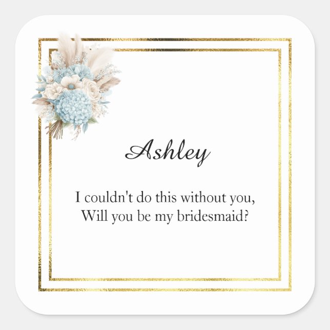 Wedding Bridesmaid Gift Stickers (Front)