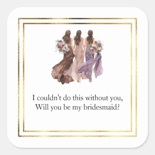 Wedding Bridesmaid Gift Stickers (Front)