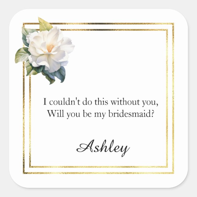 Wedding Bridesmaid Gift Stickers (Front)