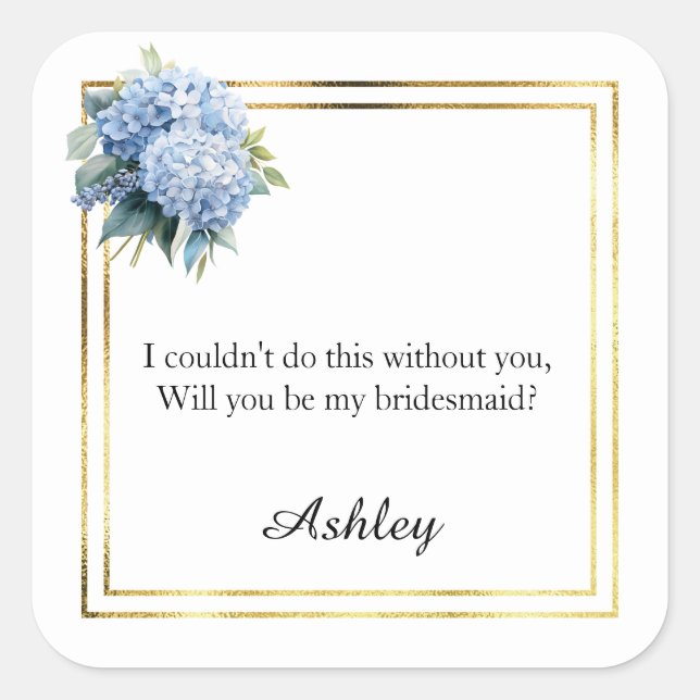 Wedding Bridesmaid Gift Stickers (Front)