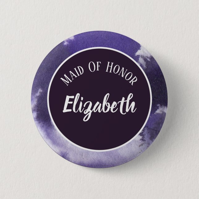 Wedding Bridesmaid Maid of Honour Purple Violet 6 Cm Round Badge (Front)