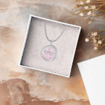 Wedding Bridesmaid Personalised Vintage Pink Dress Silver Plated Necklace<br><div class="desc">Make your bridal party feel special with this wedding bridesmaid jewellery, a perfect elegant keepsake gift for her from the bride. Featuring a watercolor pink girl dress, stylish calligraphy script, and a trendy typography style, this bridal party memento captures classic elegance with a unique touch. Ideal for bachelorette party favours,...</div>