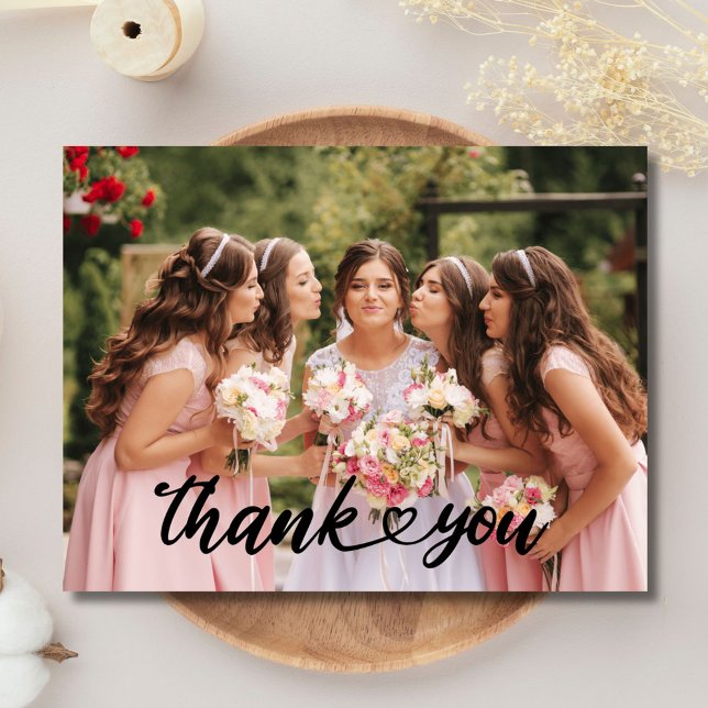 Wedding Bridesmaid Thank You Photo Postcard (Wedding Bridesmaid Thank You Photo Postcard)