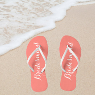 Wedding Bridesmaid Trendy Coral Jandals